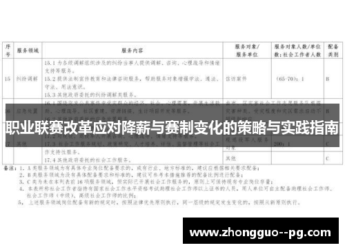 职业联赛改革应对降薪与赛制变化的策略与实践指南